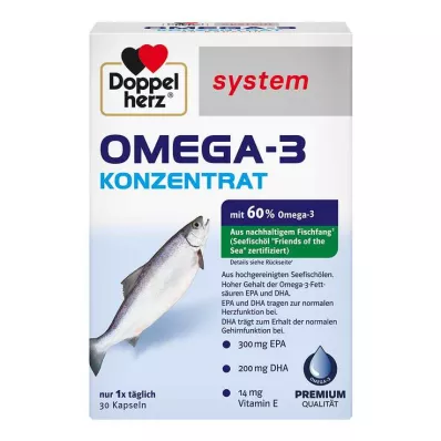 DOPPELHERZ Sistema de cápsulas concentradas de Omega-3, 30 unidades
