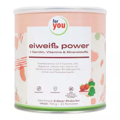 FOR YOU polvo de fresa protein power, 750 g