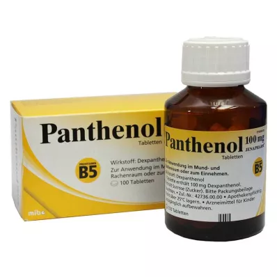 PANTHENOL 100 mg comprimidos Jenapharm, 100 uds PANTHENOL 100 mg comprimidos Jenapharm, 100 uds