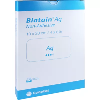 BIATAIN Apósito de espuma de Ag 10x20 cm no adhesivo, 5 uds