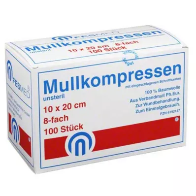 MULLKOMPRESSEN ES 10x20 cm no estéril 8x, 100 uds
