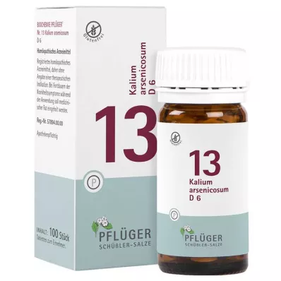 Bioquímica Pflueger 13 Arsénico de potasio.D 6 tabletas, 100 st Bioquímica Pflueger 13 Arsénico de potasio.D 6 tabletas, 100 st