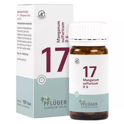 Bioquímica Pflueger 17 Manganum sulfuricum D 6 tabletas, 100 st Bioquímica Pflueger 17 Manganum sulfuricum D 6 tabletas, 100 st