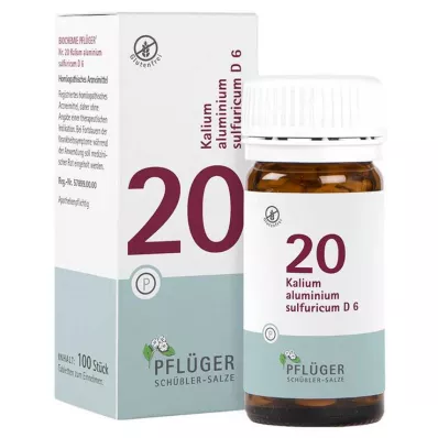 Bioquímica Pflueger 20 Potasio Aluminio Sulfuricum D 6 tabletas, 100 ST