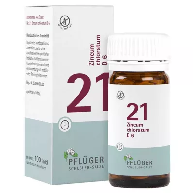Bioquímica Pflueger 21 Zincum chloratum D 6 tabletas, 100 st