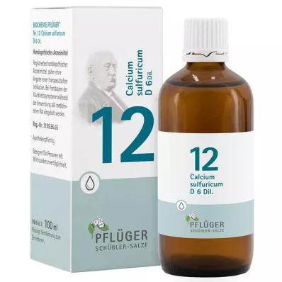 Bioquímica Pflueger 12 Calcio sulfuricum D 6 gotas, 100 ml