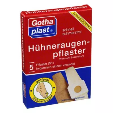 GOTHAPLAST Esparadrapo de maíz Cornmed 2x6 cm, 5 uds GOTHAPLAST Esparadrapo de maíz Cornmed 2x6 cm, 5 uds
