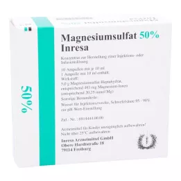 MAGNESIUMSULFAT 50% Inresa Conc.para Inj./Inf.L., 10X10 ml