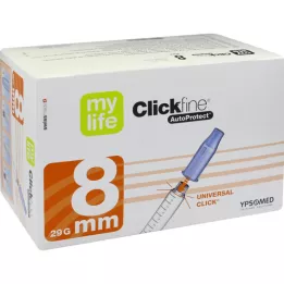 MYLIFE Agujas Clickfine AutoProtect 8 mm 29 G, 100 unidades