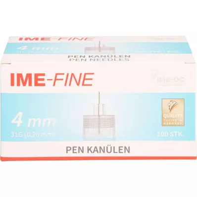 IME-Cánula fina universal para pluma 31 G 4 mm, 100 uds