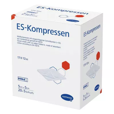 ES-KOMPRESSEN estéril 5x5 cm 12x paquete a granel, 20X5 uds