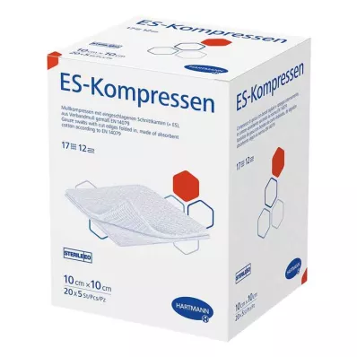ES-KOMPRESSEN estéril 10x10 cm 12x paquete a granel, 20X5 uds