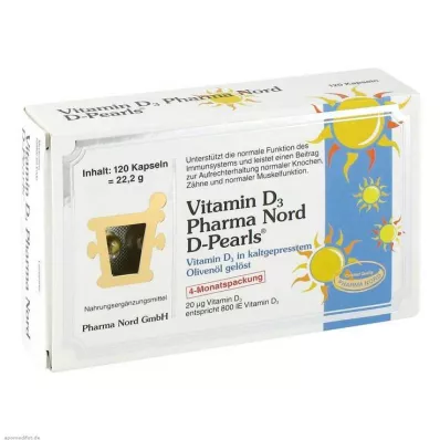 VITAMIN D3 PHARMA Norte 20 μg cápsulas, 120 uds