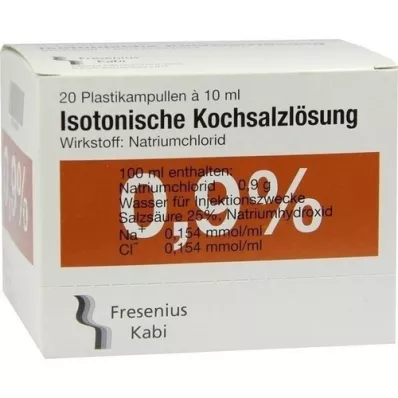 KOCHSALZLÖSUNG Solución inyectable Pl.Fresenius 0,9%, 20X10 ml