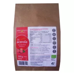ACEROLA Vit.C Natural Pura en Polvo 100% Ecológica, 500 g