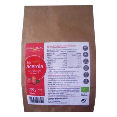ACEROLA Vit.C Natural Pura en Polvo 100% Ecológica, 500 g