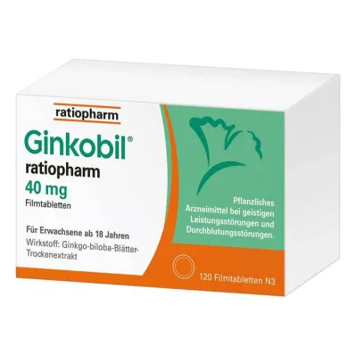 GINKOBIL-ratiopharm 40 mg comprimidos recubiertos con película, 120 uds