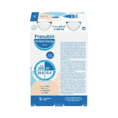 FRESUBIN PROTEIN Energy DRINK Botella de bebida de frutos secos, 4X200 ml
