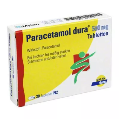 PARACETAMOL dura 500 mg comprimidos, 20 uds