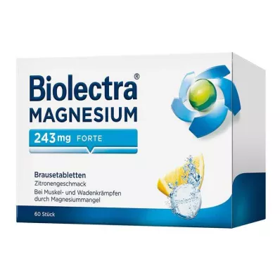 Biolectra® MAGNESIUM 243 mg tabletas efervescentes forte sabor limón, 60 st