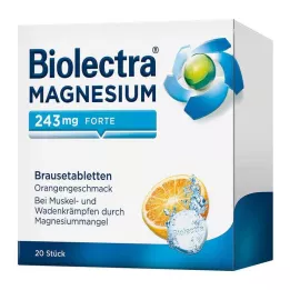 BIOLECTRA Magnesio 243 mg forte Naranja Tableta Efervescente, 20 uds