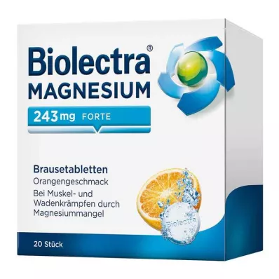BIOLECTRA Magnesio 243 mg forte Naranja Tableta Efervescente, 20 uds