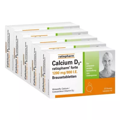 CALCIUM D3-ratiopharm forte comprimidos efervescentes, 100 uds