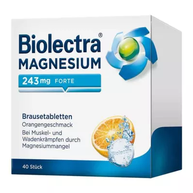 Biolectra® MAGNESIUM 243 mg tabletas efervescentes forte sabor naranja, 40 st Biolectra® MAGNESIUM 243 mg tabletas efervescentes forte sabor naranja, 40 st