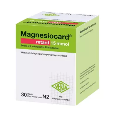 MAGNESIOCARD retard 15 mmol bolsita c.ret.filmtabl., 30 uds