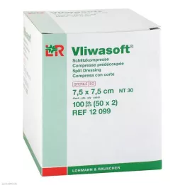VLIWASOFT Compresas de hendidura 7,5x7,5 cm estériles 4l., 50X2 uds