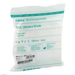ASKINA Compresas de gasa 10x20 cm estériles, 5X2 uds