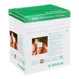 ASKINA Compresas de gasa 7,5x7,5 cm estériles, 25X2 uds