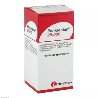 Pankreatan 25.000 cápsulas gastrorresistentes, 100 piezas