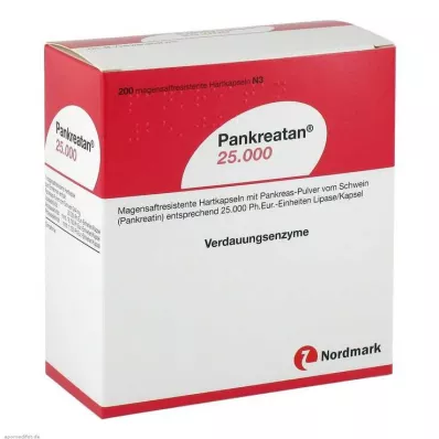 Pankreatan 25.000 cápsulas gastrorresistentes, 200 piezas