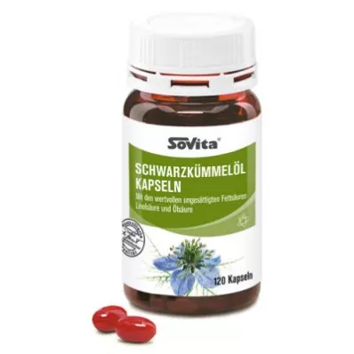 SOVITA Cápsulas de aceite de comino negro, 120 cápsulas SOVITA Cápsulas de aceite de comino negro, 120 cápsulas