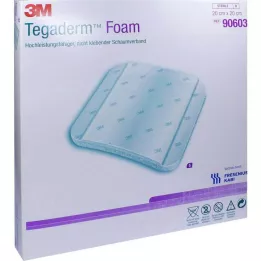TEGADERM apósito de espuma FK 20x20 cm 90603, 5 uds