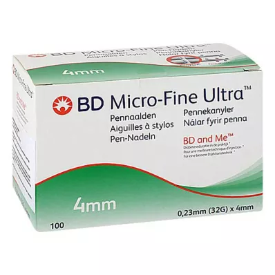 BD MICRO-FINE+ 4 agujas para bolígrafo 0,23x4 mm, 100 uds BD MICRO-FINE+ 4 agujas para bolígrafo 0,23x4 mm, 100 uds