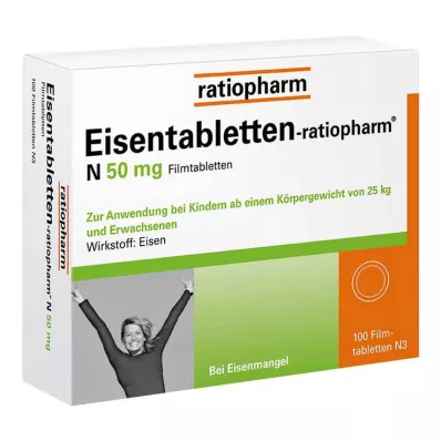 EISENTABLETTEN-ratiopharm N 50 mg comprimidos recubiertos con película, 100 uds