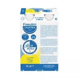 FRESUBIN 2 kcal Fibra DRINK Botella de bebida de limón, 4X200 ml