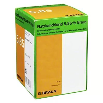 Cloruro de sodio 5,85% Concentrado de solución de infusión de Braun, 20x100 ml