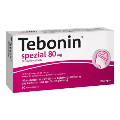 TEBONIN comprimidos recubiertos especiales de 80 mg, 60 unidades