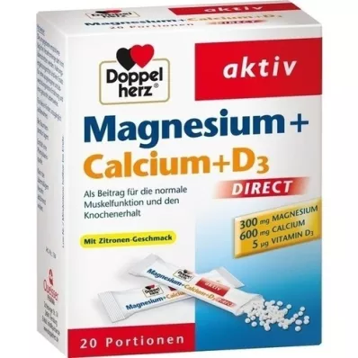 DOPPELHERZ Magnesio+Calcio+D3 DIRECT Pellets, 20 uds