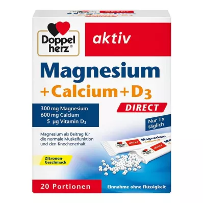DOPPELHERZ Magnesio+Calcio+D3 DIRECT Pellets, 20 uds