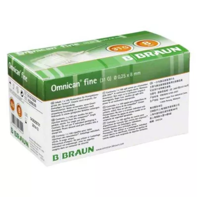 OMNICAN Cánula fina para pluma 31 G 0,25x8 mm, 100 uds