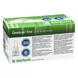 OMNICAN Cánula fina para pluma 31 G 0,25x6 mm, 100 uds