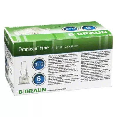 OMNICAN Cánula fina para pluma 31 G 0,25x6 mm, 100 uds