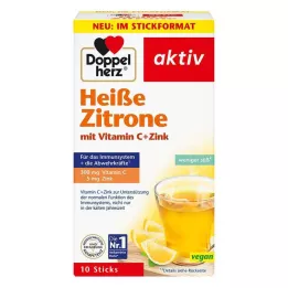 DOPPELHERZ limón caliente gránulos de vitamina C+zinc, 10 uds