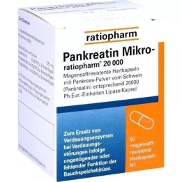 PANKREATIN Micro-ratio.20.000 cápsulas duras con recubrimiento entérico, 50 uds