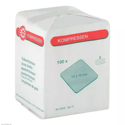 MULLKOMPRESSEN 10x10 cm no estéril 8x, 100 uds