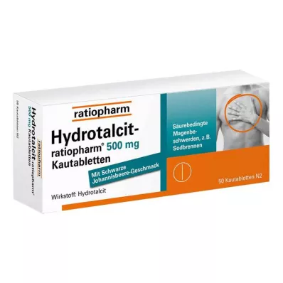 HYDROTALCIT-ratiopharm 500 mg comprimidos masticables, 50 uds